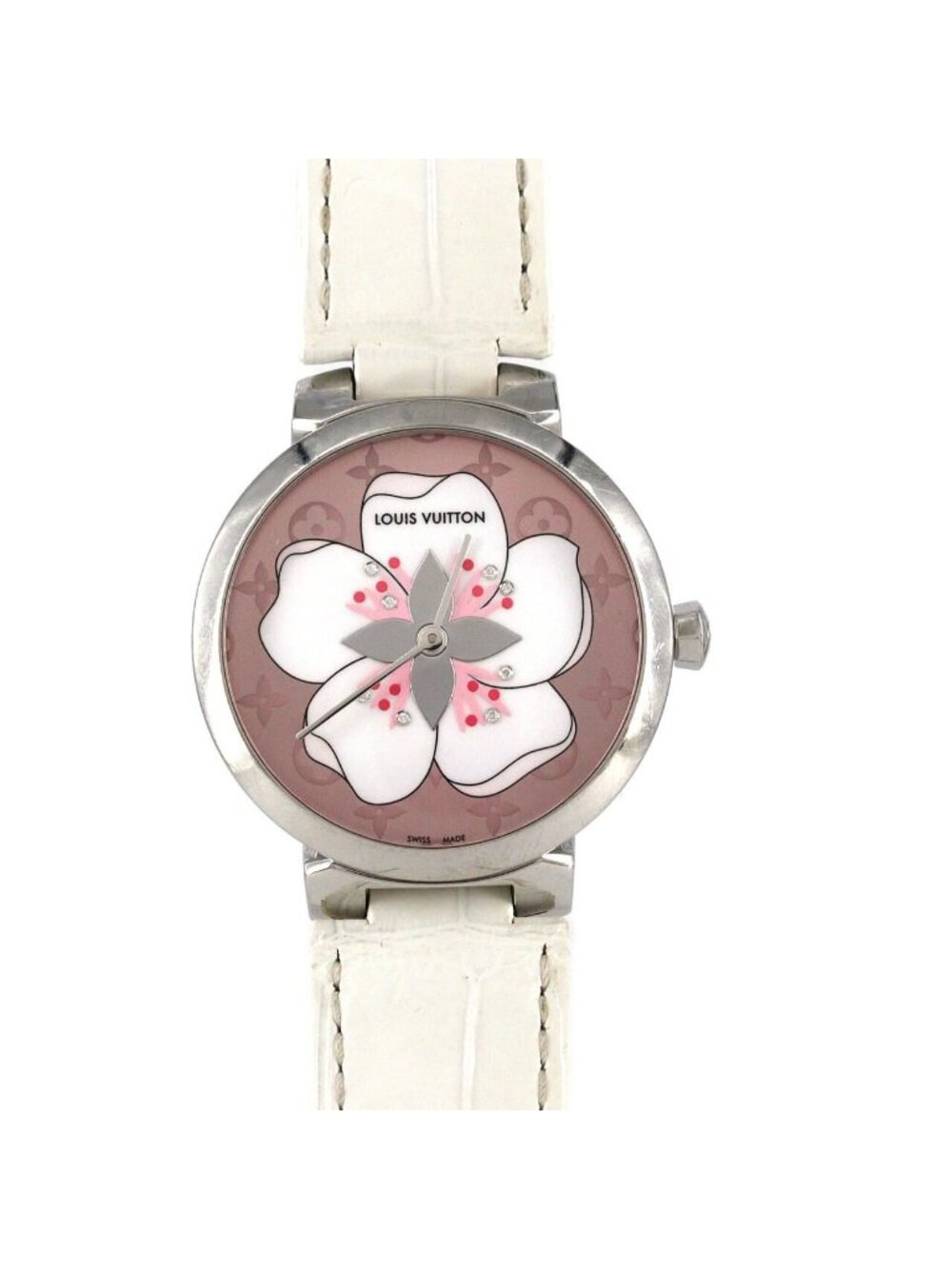 Louis Vuitton Tambour Monogram Sakura SS Quartz Watch